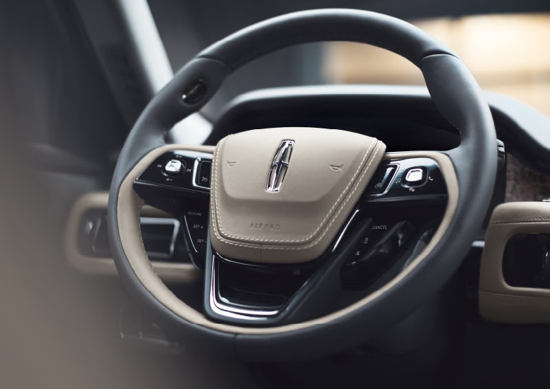 The intuitively placed controls of the steering wheel on a 2024 Lincoln Aviator® SUV | Palmetto Lincoln in Charleston SC