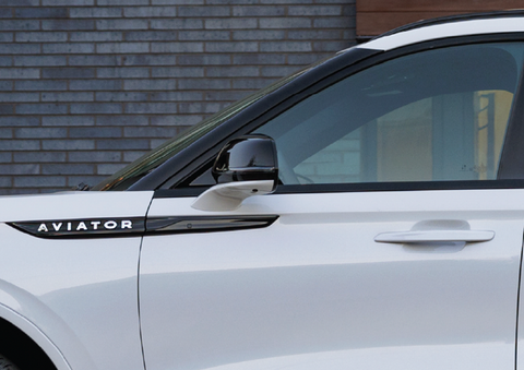 The driver’s door of a white 2025 Lincoln Aviator® SUV is showcased. | Palmetto Lincoln in Charleston SC