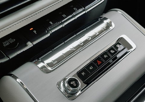 The piano key gear selector of a 2027 Lincoln Aviator® Back Label™ SUV. | Palmetto Lincoln in Charleston SC